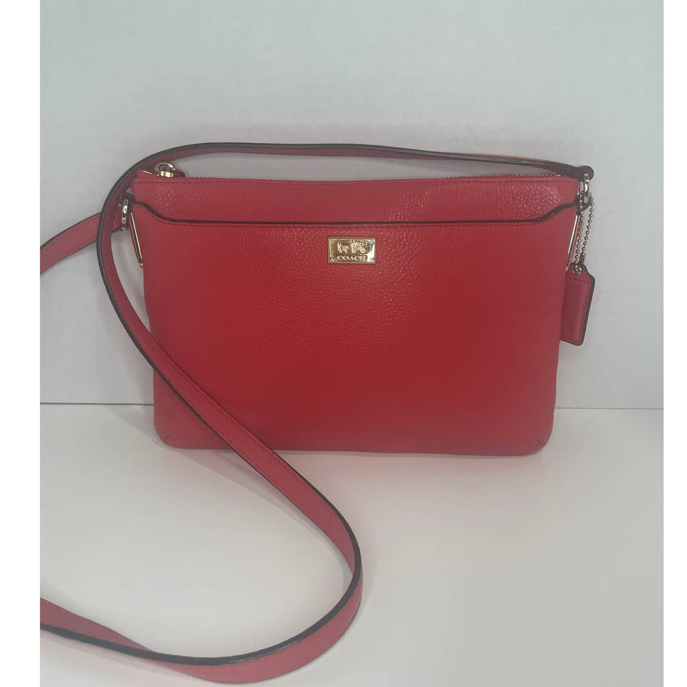 Coach Adjustable Strap Crossbody Purse Pebbled Leather - Picture 1 of 13